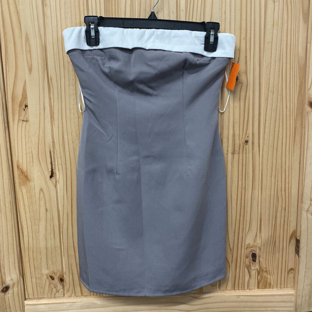 WOMENS PRINCES POLLY TUBE CASUAL DRESS GREY/WHITE 4