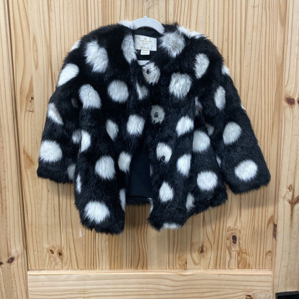 GIRLS KATE SPADE JACKET BLK W/WHITE DOTS 4
