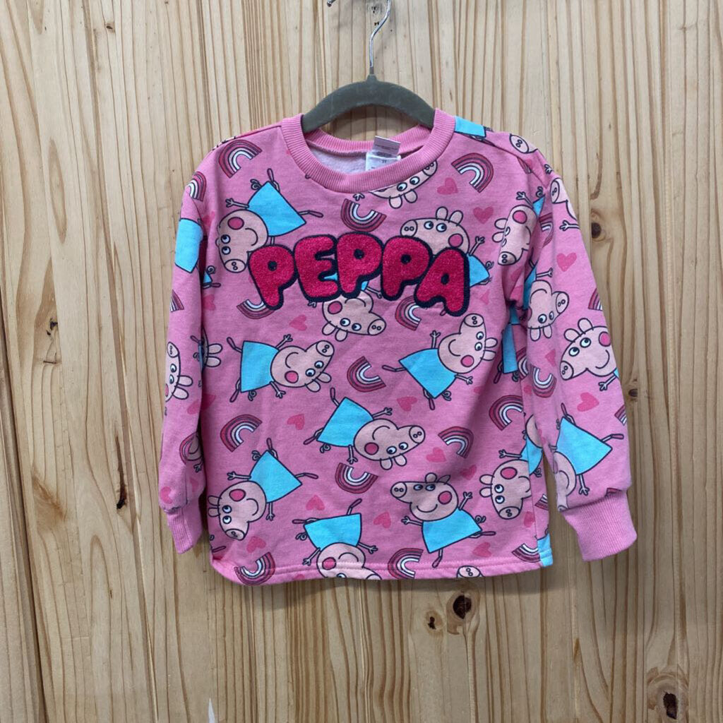 GIRLS PEPPA PIG PINK SWEATSHIRT 3T