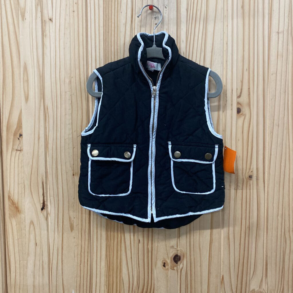 GIRLS GB GIRLS VEST BLK/WHITE 4