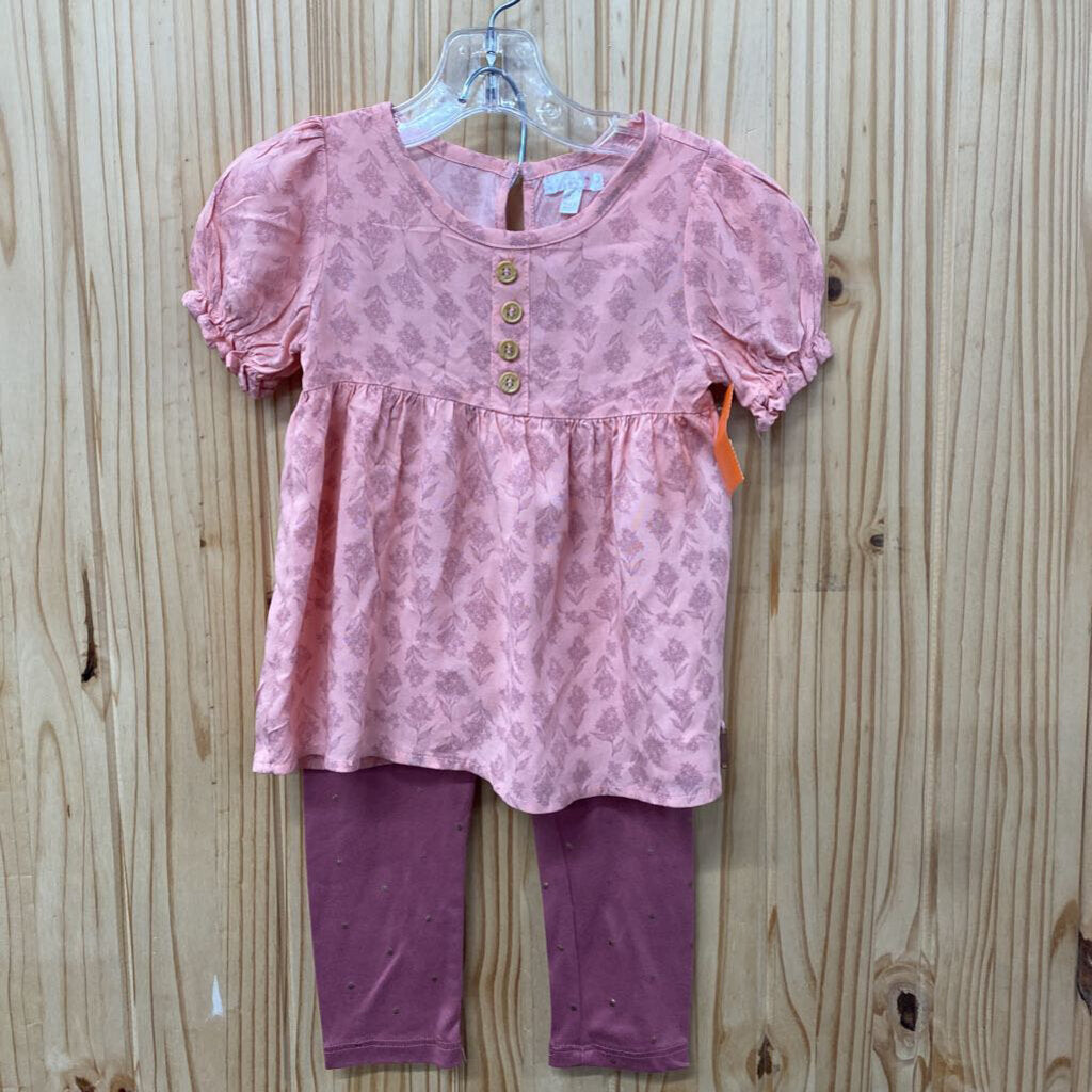 GIRLS TAHARI 2PC SET PINK/MAUVE 3T