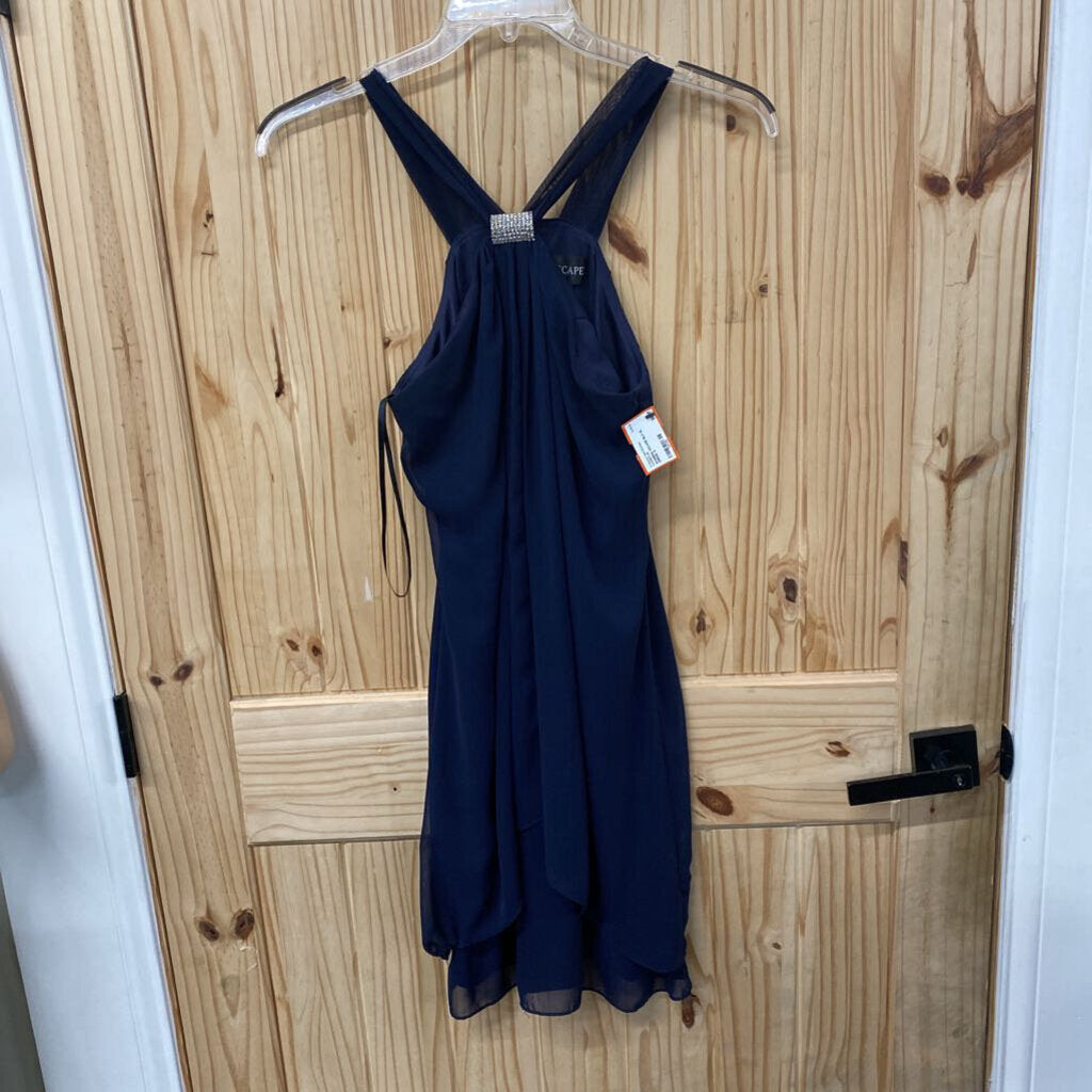 WOMENS XSCAPE BLK SL DRESS 10