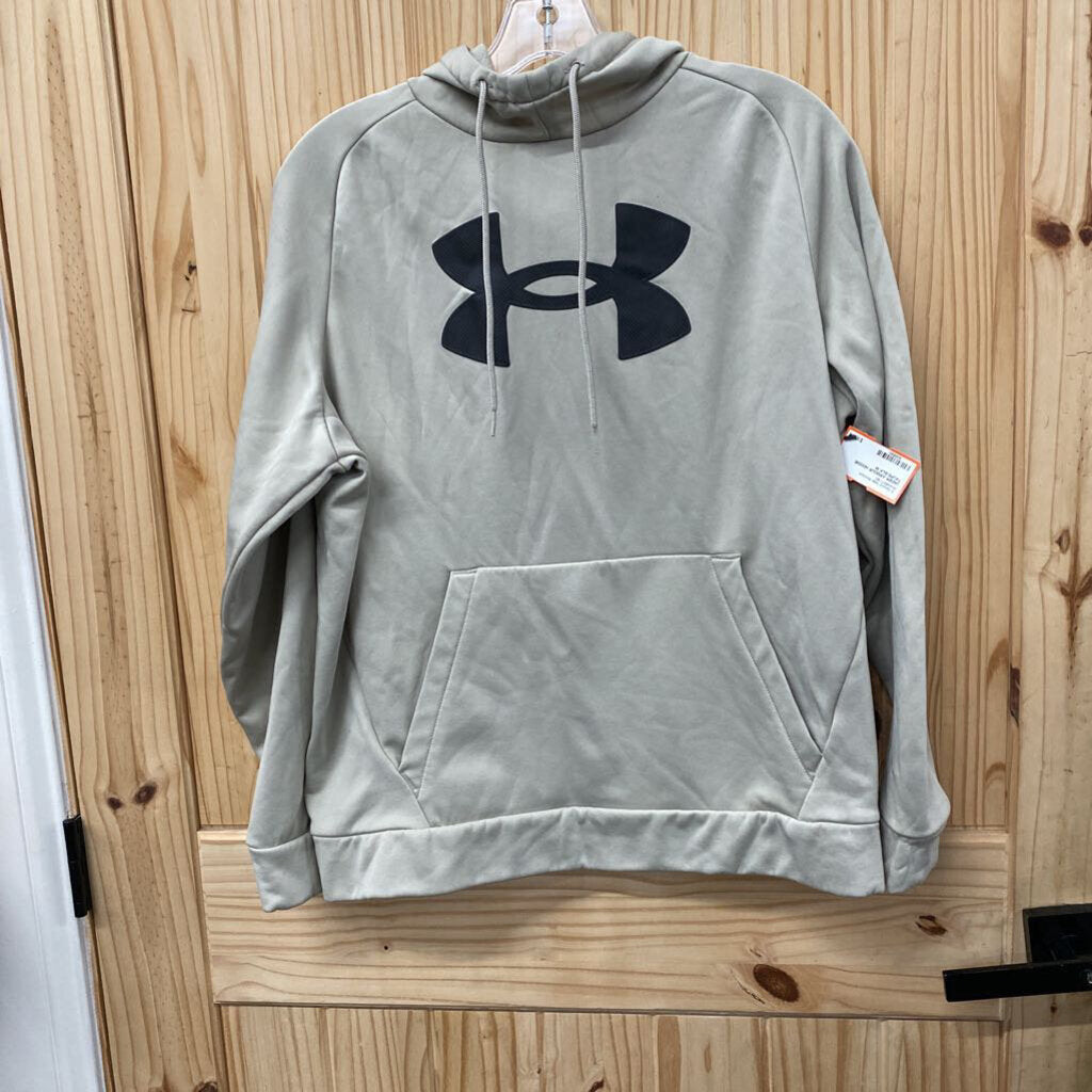 WOMENS UNDER ARMOUR HOODIE TAUPE/BLK M