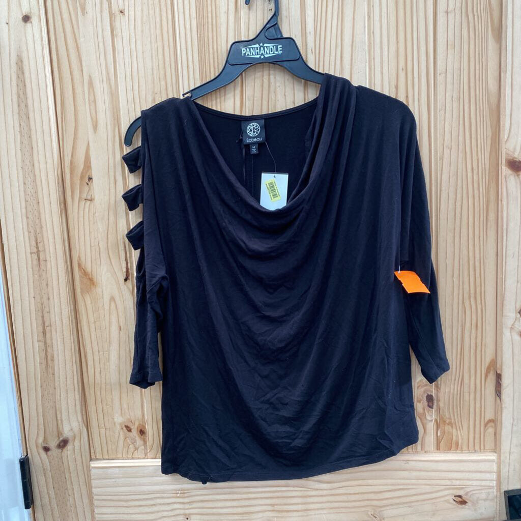 WOMENS BOBEAU BLK CASUAL TOP M NWT