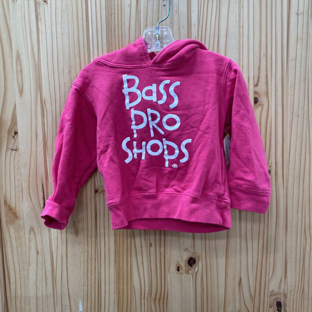 GIRLS BASS PRO SHOPS PINK/WHITE HOODIE 2T