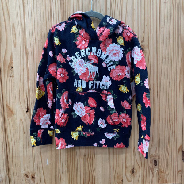 GIRLS ABERCROMBIE & FITCH NAVY BLUE FLOR AL HOODIE 5/6