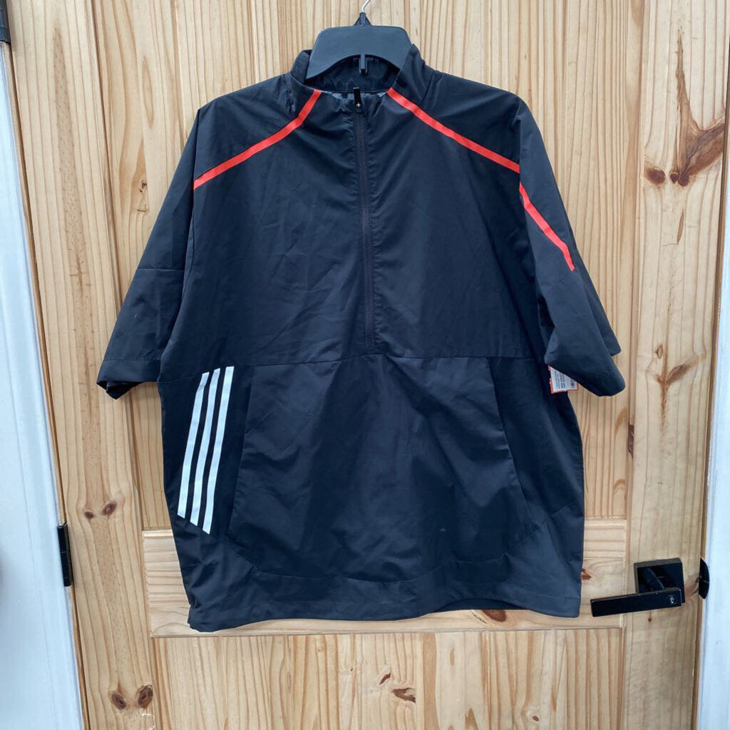 MENS ADIDAS PULLOVER SHIRT BLK/WHITE/RED L
