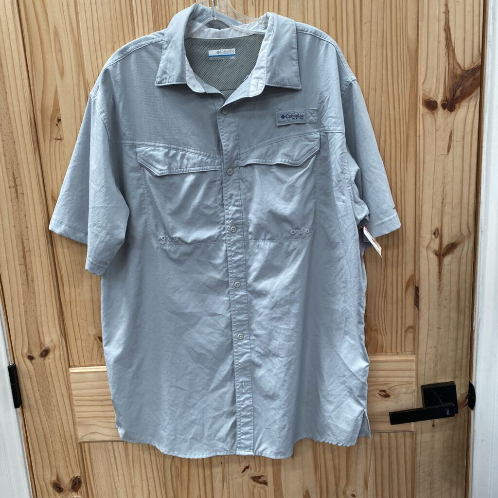 MENS COLUMBIA PFG GREY SHIRT L