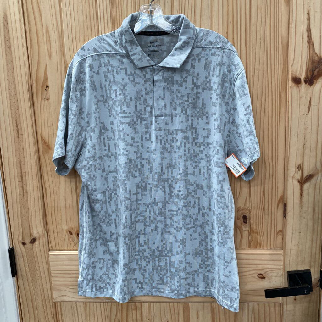 MENS NIKE DRI-FIR GREYPOLO SHIRT L