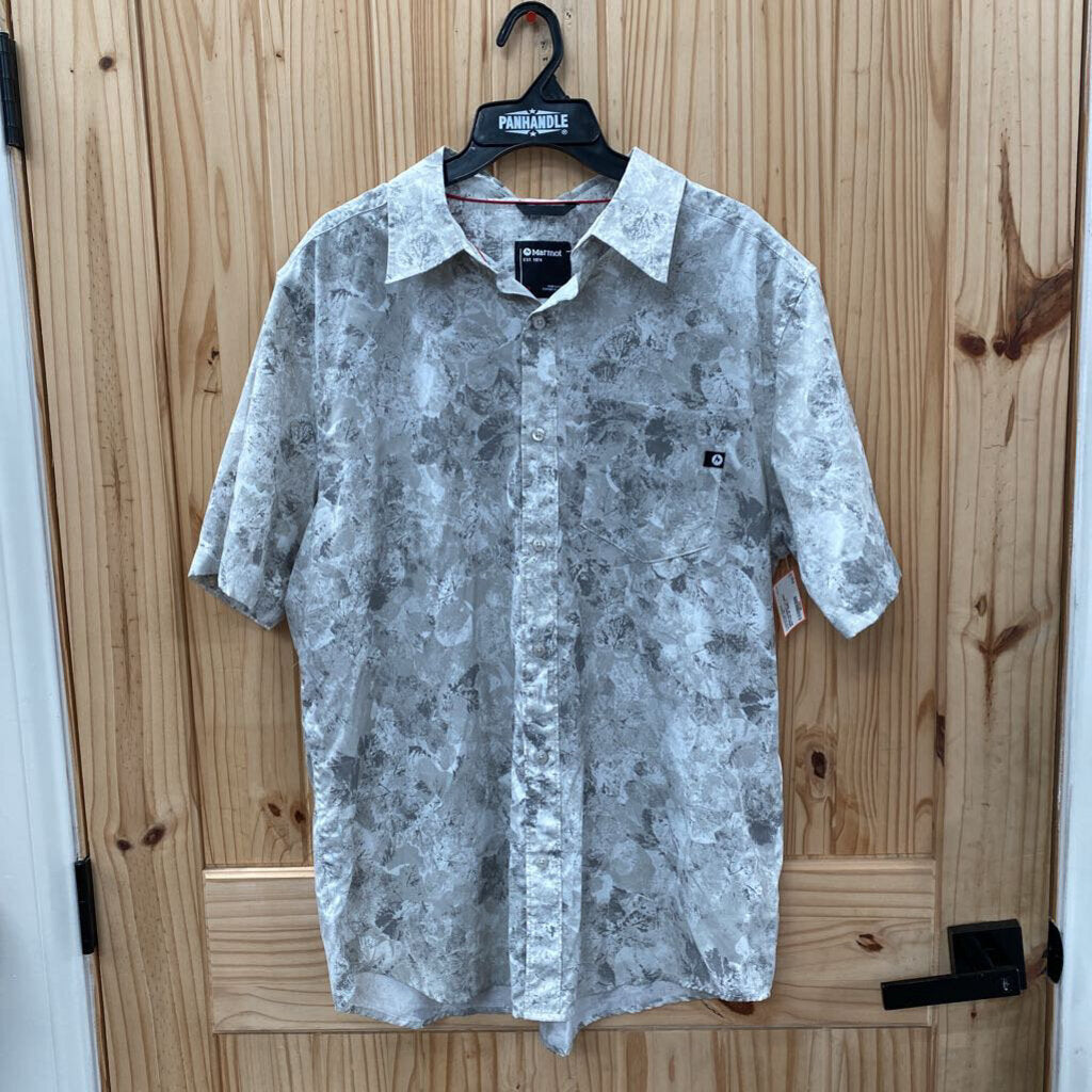 MENS MARMOT LT GREY BUTTON UP SHIRT L
