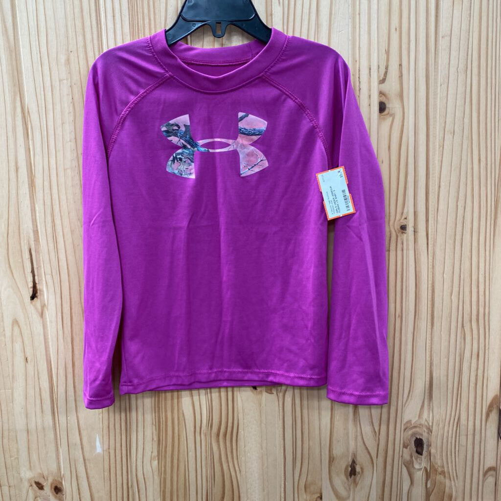 GIRLS UNDER ARMOUR FUSHIA LS SHIRT 5