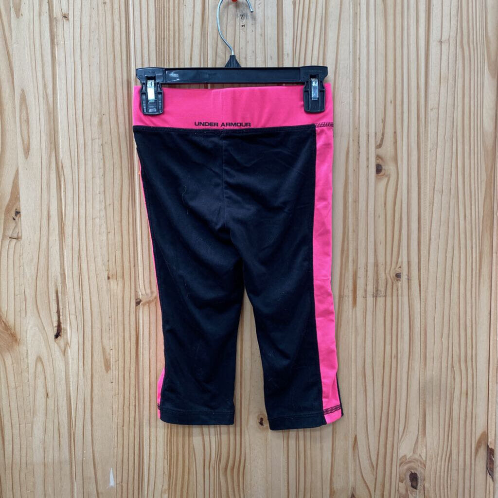 GIRLS UNDER ARMOUR CAPRIS PINK/BLK 5