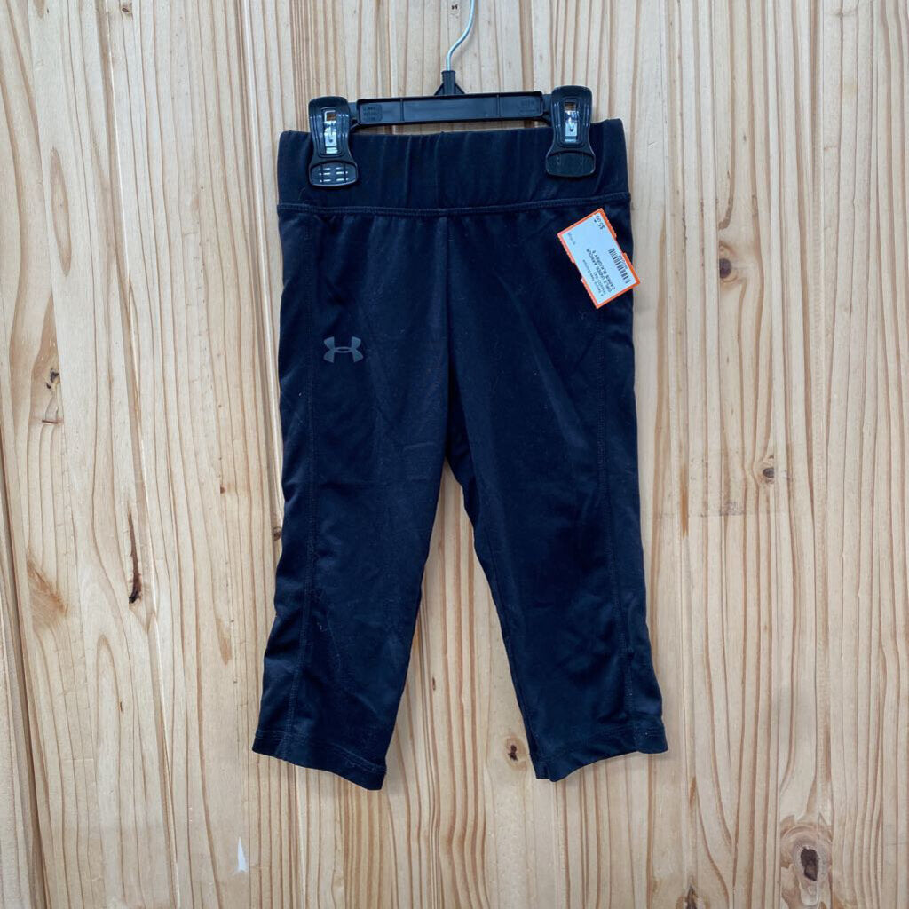 GIRLS UNDER ARMOUR CAPRIS BLK/GREY 5