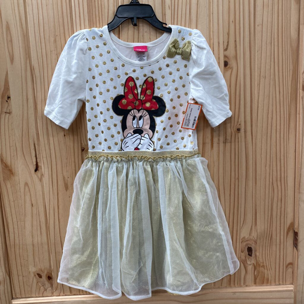 GIRLS MINNIE MOUSE DRESS GOLDEN 5T