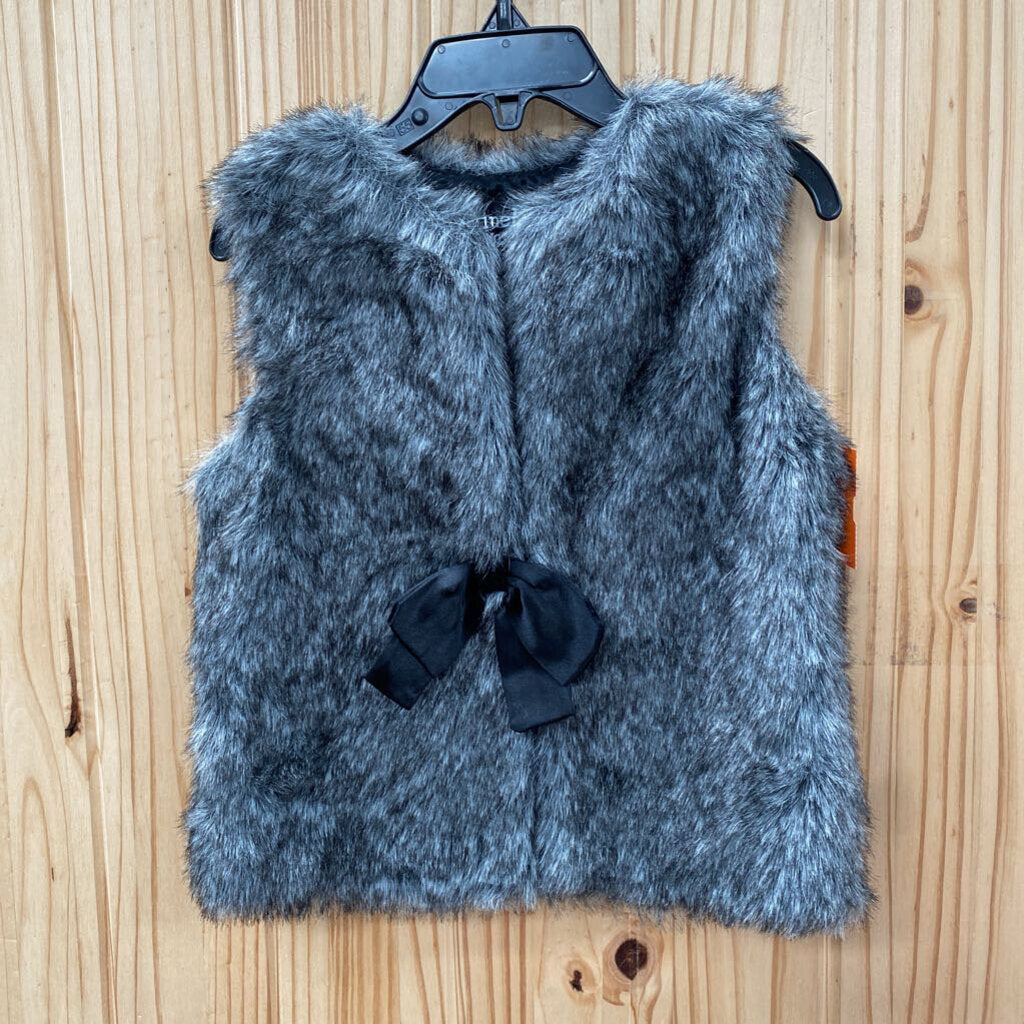 GIRLS GENUINE KIDS DK GREY FUR VEST 4T/5T