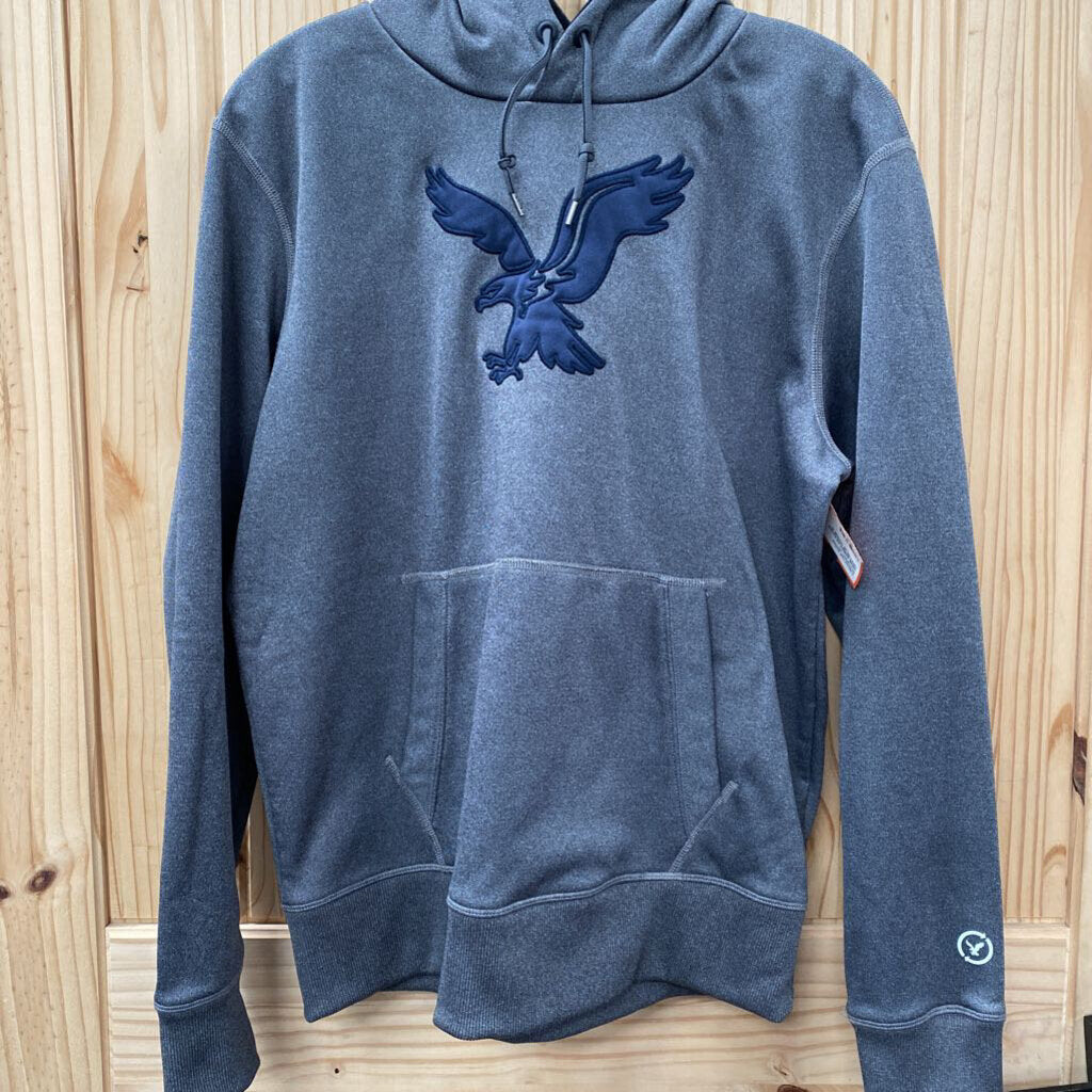 MENS AMERICAN EAGLE GREY/BLUE HOODIE M