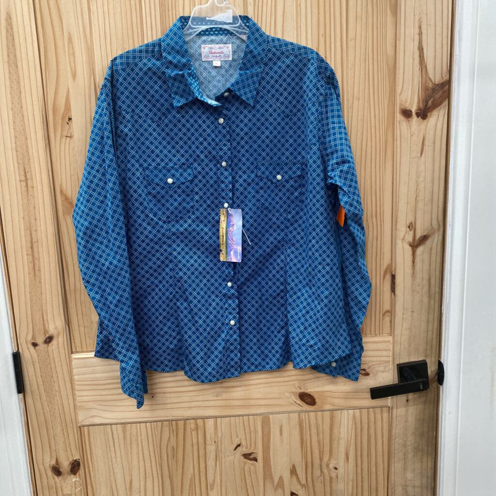 WOMENS PANHANDLE DK TEAL SNAP UP SHIRT XL NWT