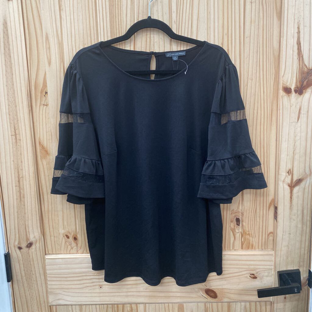 WOMENS ADRIANNA PAPPELL BLK CASUAL TOP 1X NWT