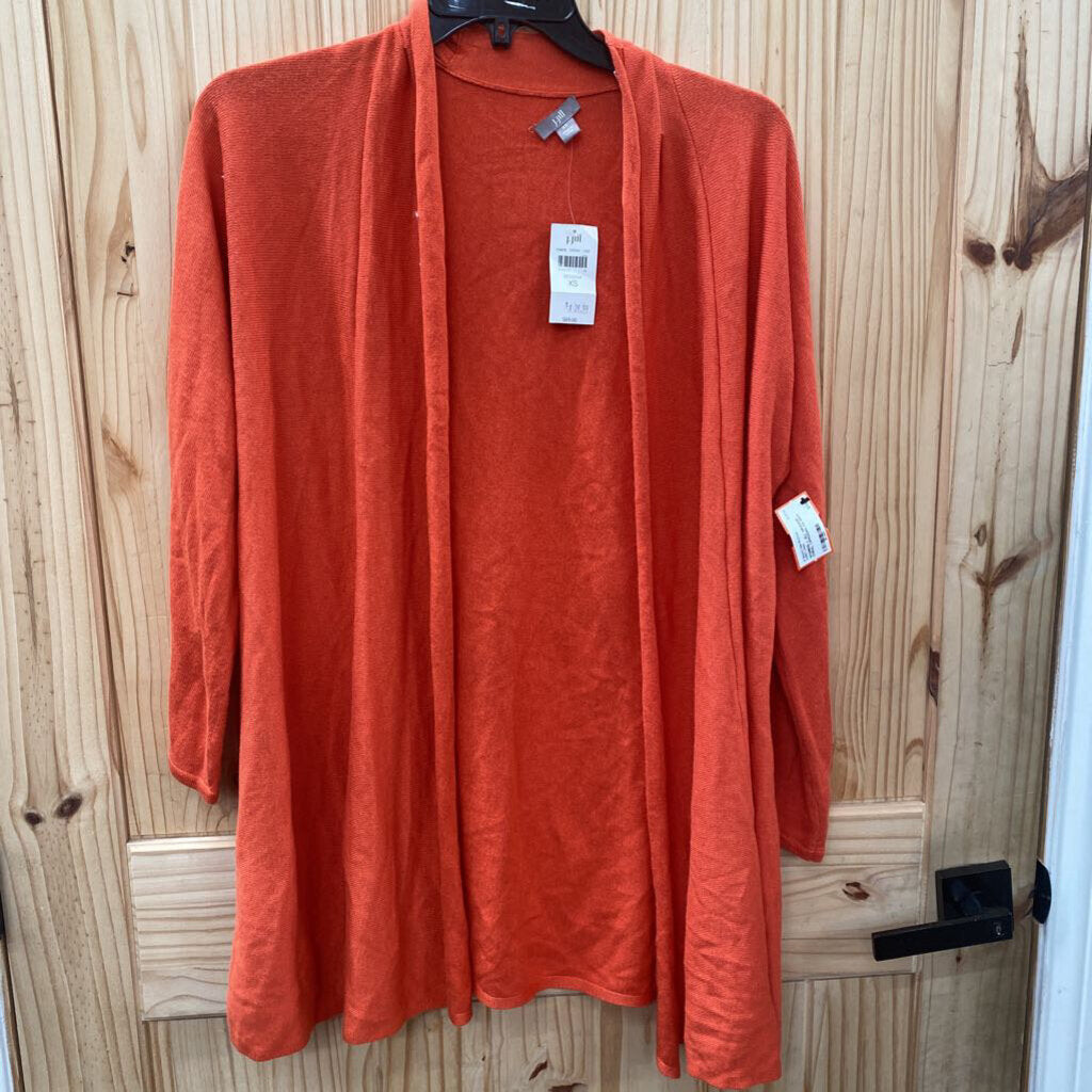 WOMENS J. JILL ORANGE CORAL CARDIGAN XS NWT