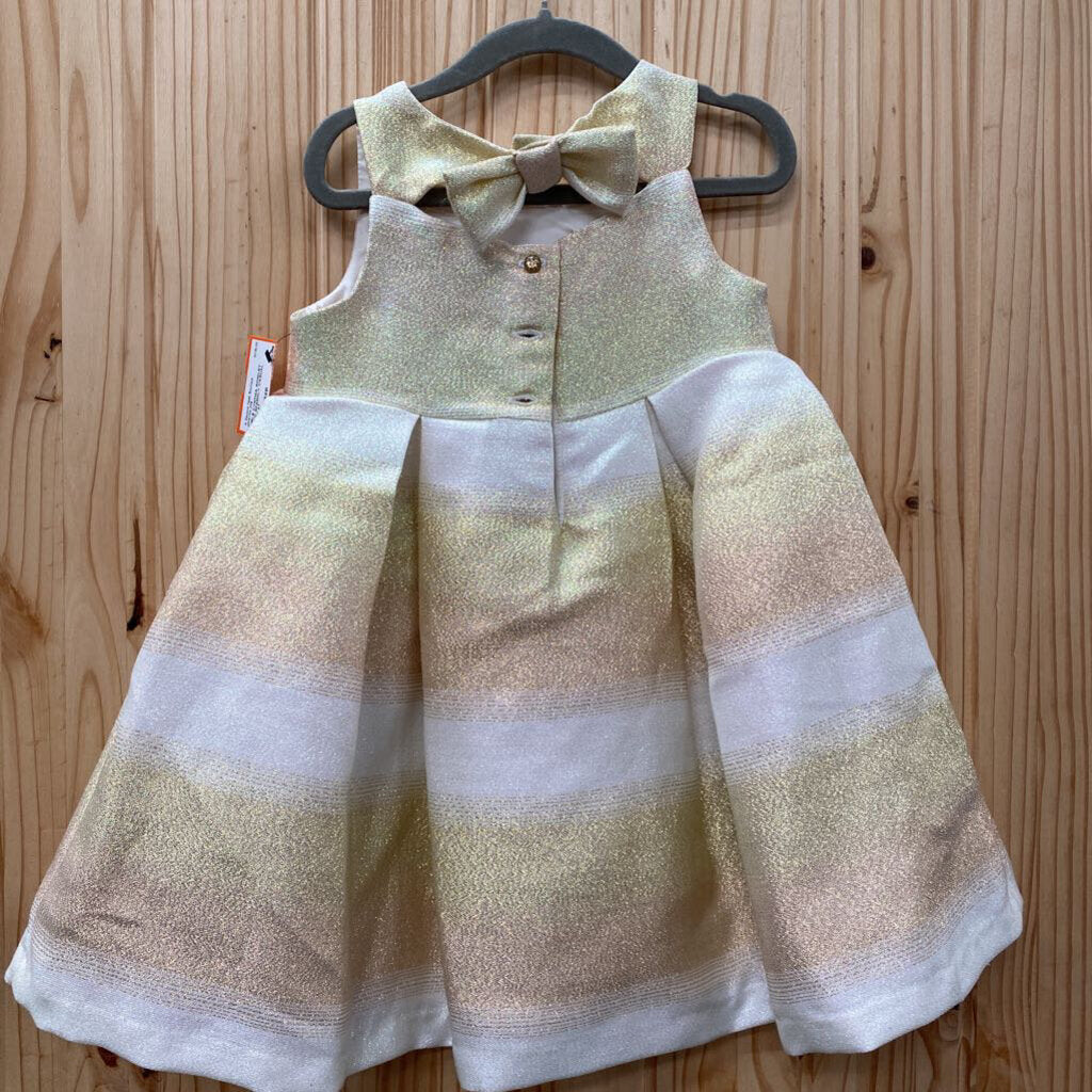 GIRLS CYNTHIA ROWLEY GOLD SPARKLY CASUAL DRESS 4T