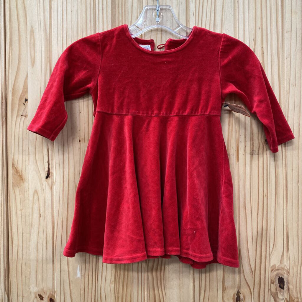 GIRLS GAP RED VELOUR DRESS XL 18/24M