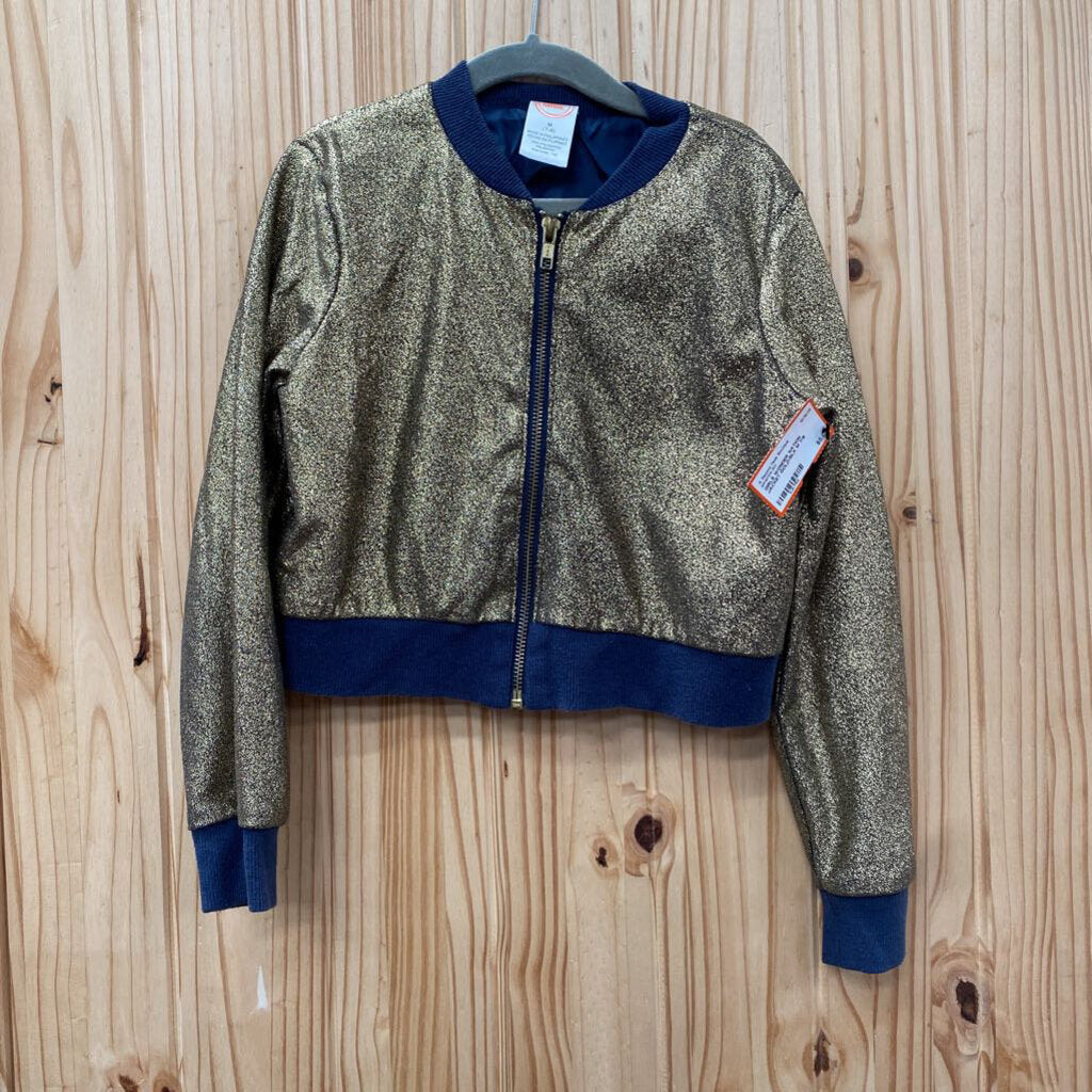 GIRLS WONDER NATION JACKET GOLD/BLK M 7/8