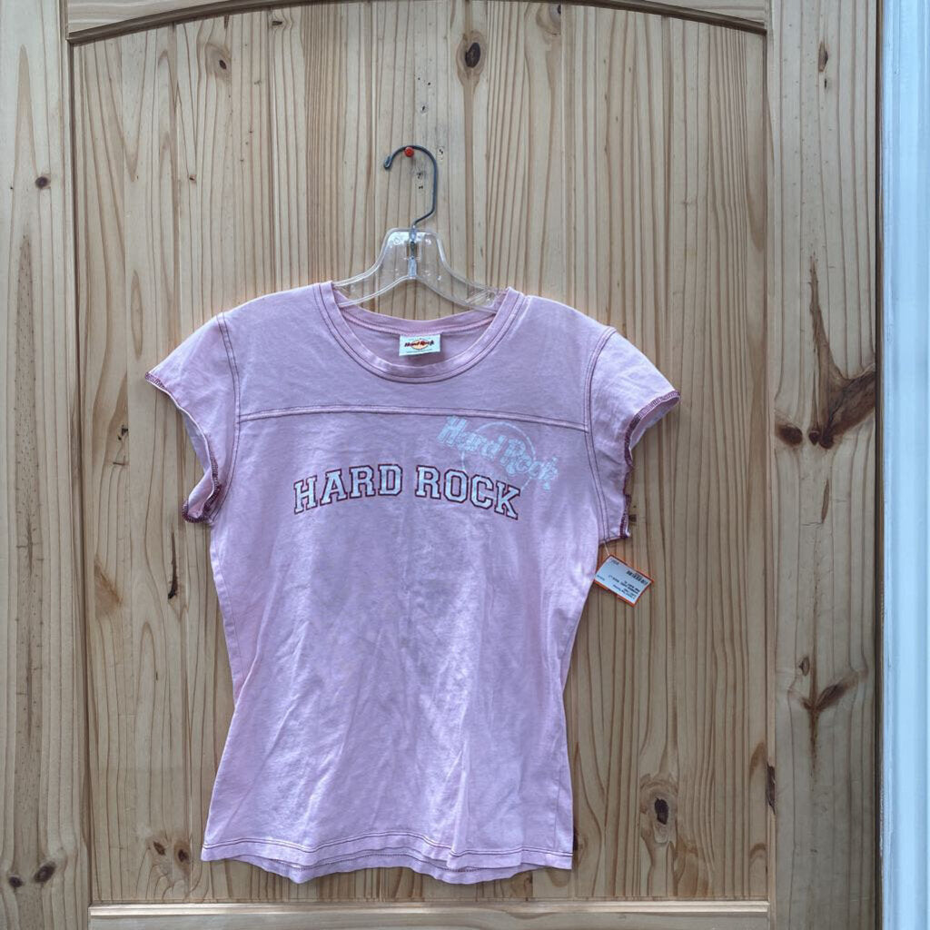 WOMENS HARD ROCK LT PINK SHIRT XL