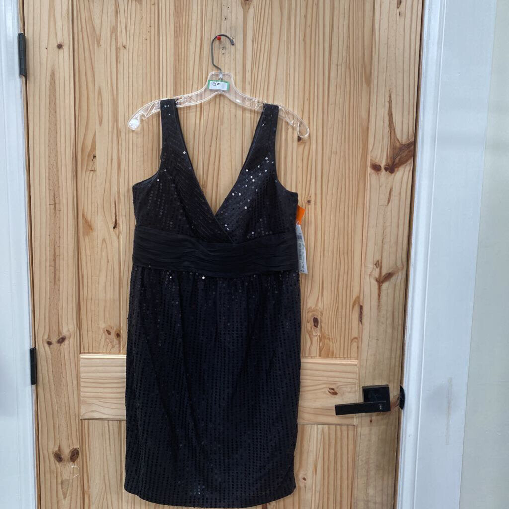 WOMENS LONDON TIME SL BLK CASUAL DRESS 14 NWT