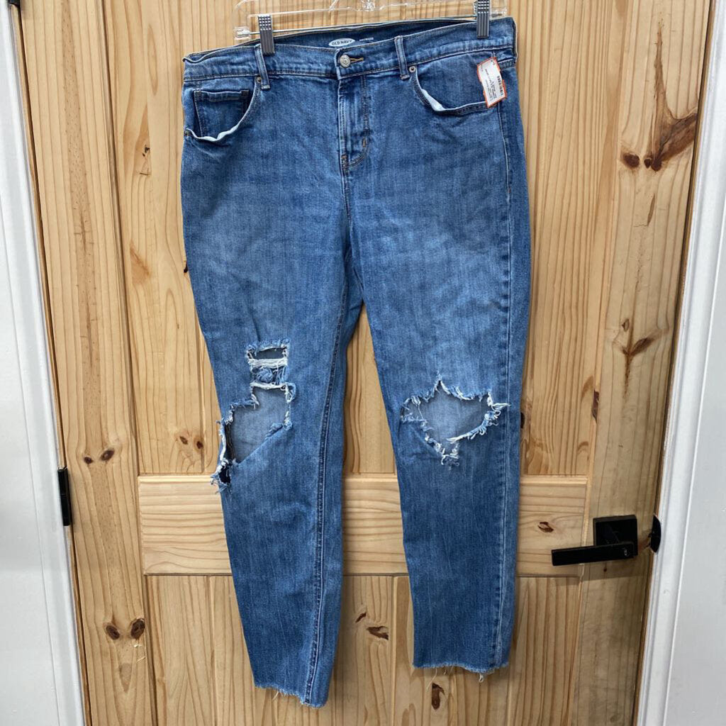 WOMENS OLD NAVY DENIM DIST. JEANS 12