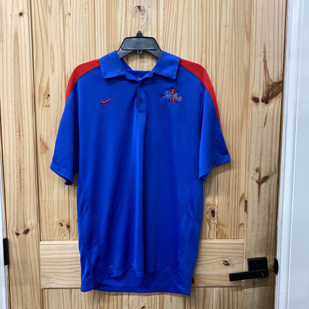 MENS NIKE TULSA RED/BLUE POLO SHIRT L