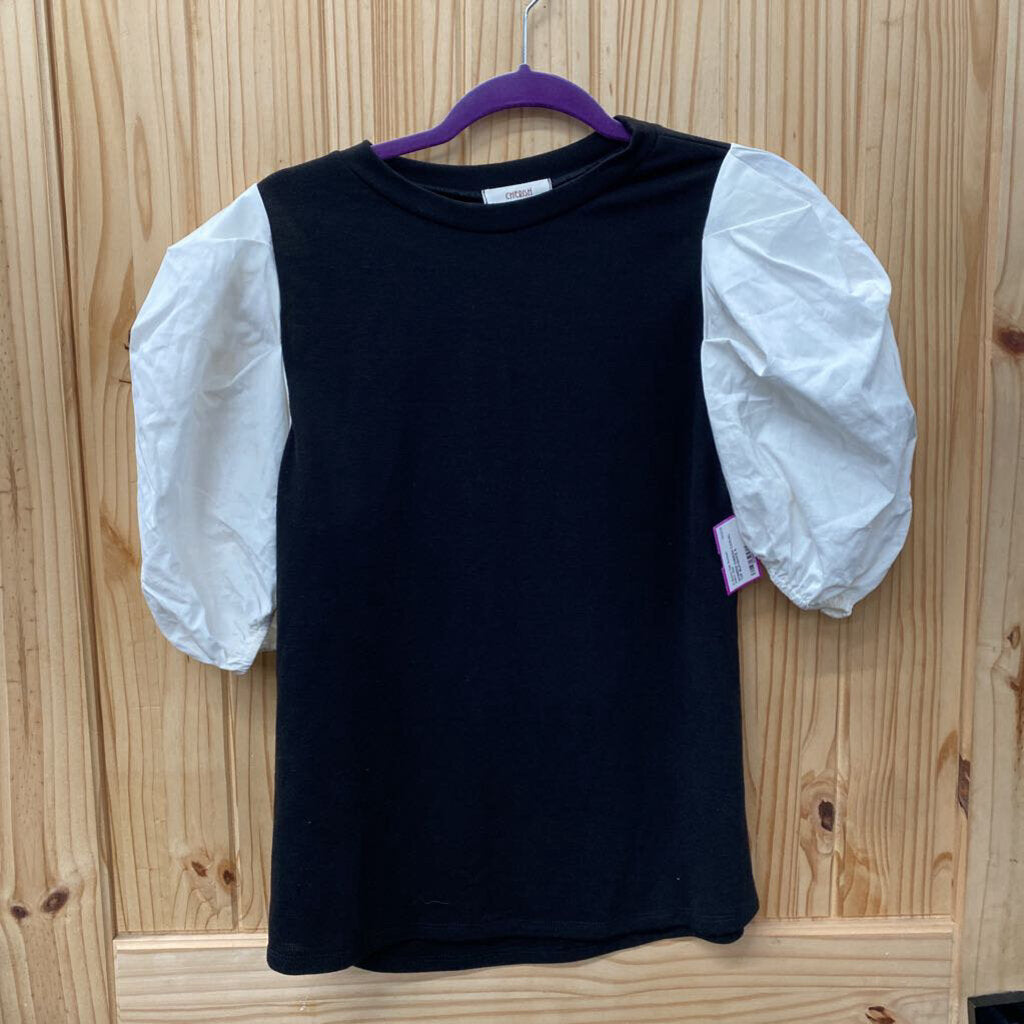 WOMENS CHERISH CASUAL TOP BLK/WHITE S