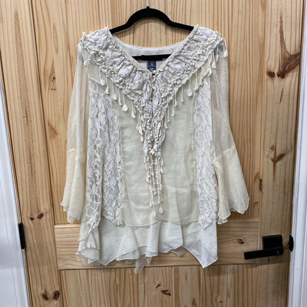 WOMENS ALI MILES WHITE CASUAL TOP L