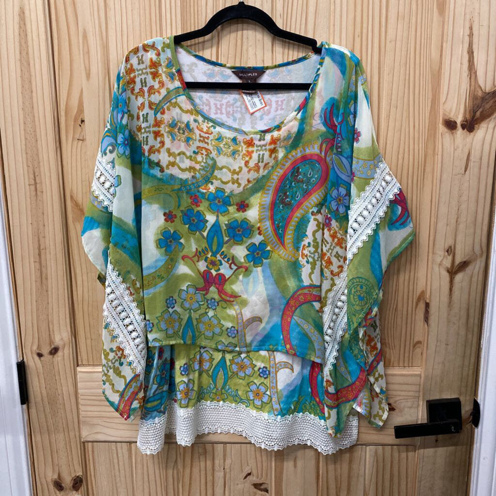 WOMENS MULTIPLES CASUAL TOP MULTI COLOR L