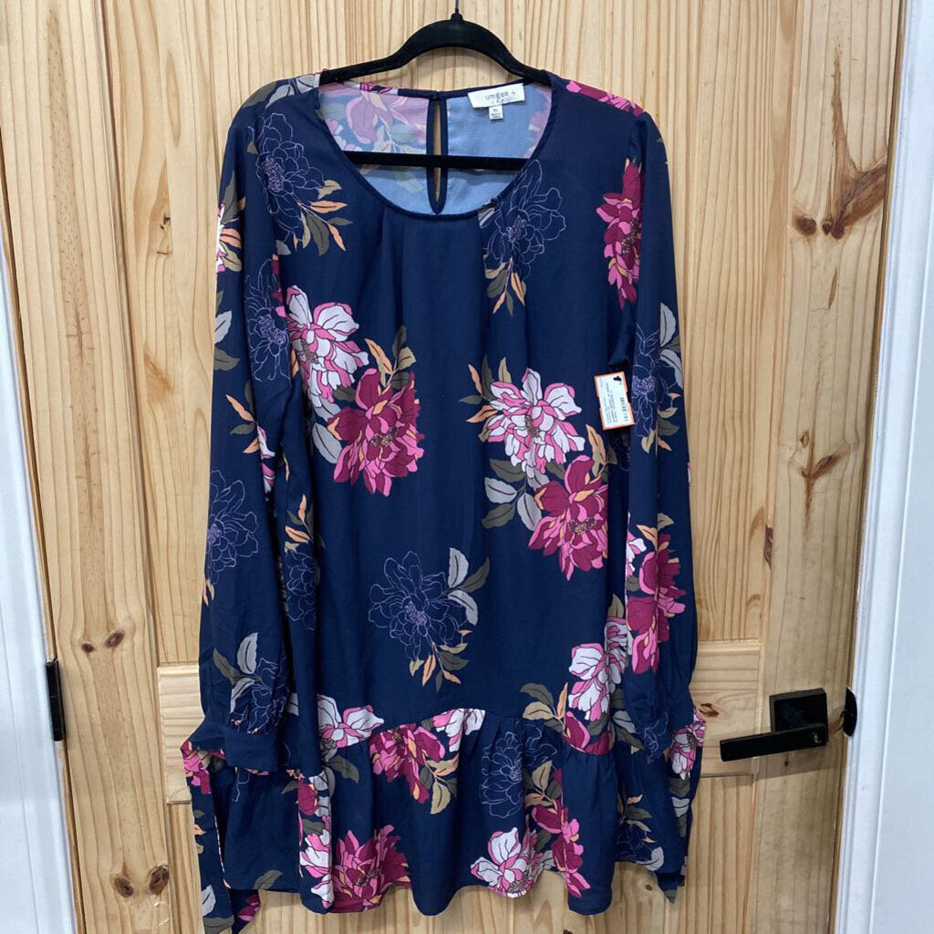 WOMENS UMGEE+ DK GREEN FLORAL TOP/DRESS XL