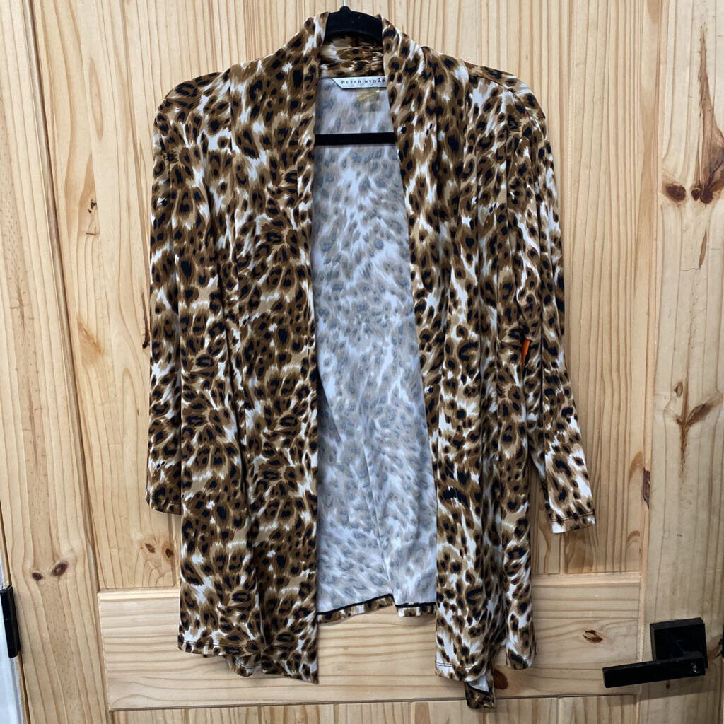 WOMENS PETER NYGARD LEOPARD CASUAL TOP L