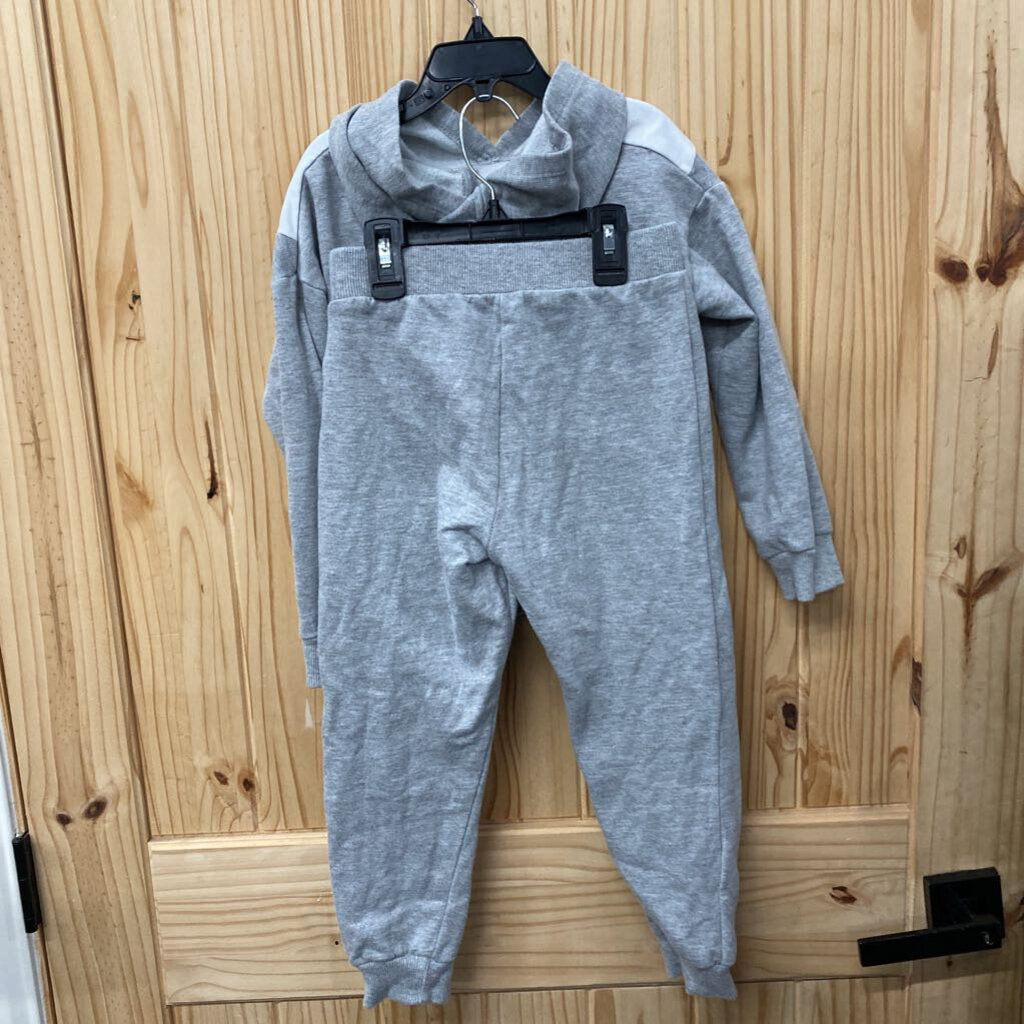 GIRLS MADDEN GIRL 2PC SET GREY/WHITE W/STARS 6