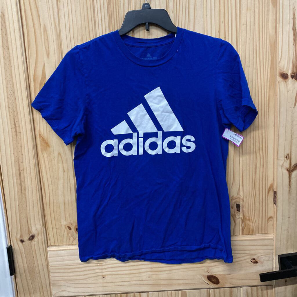 MENS ADIDAS ROYAL BLUE.WHITE SHIRT M