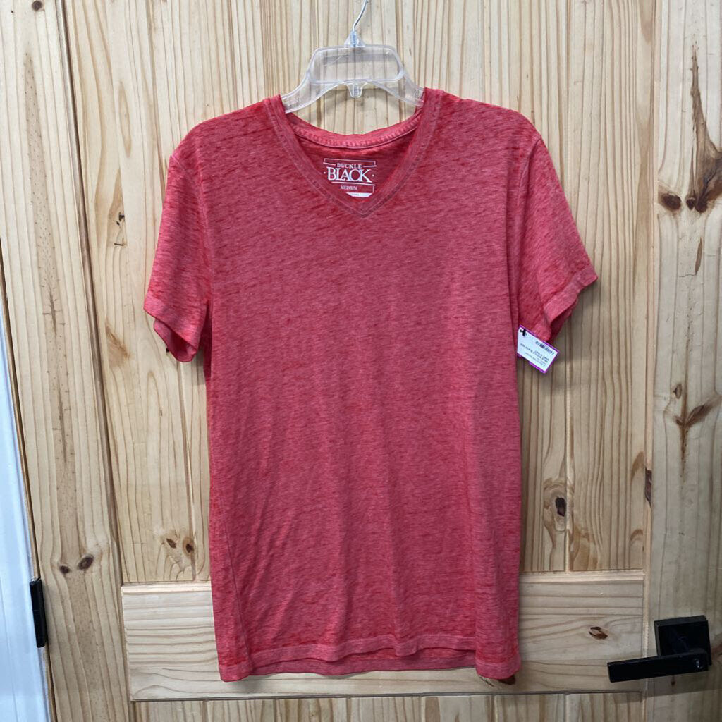 MENS BUCKLE BLACK RED SHIRT M NWT