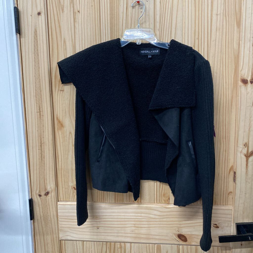 WOMENS KENDALL +KYLIE BLK CASUAL JACKET L