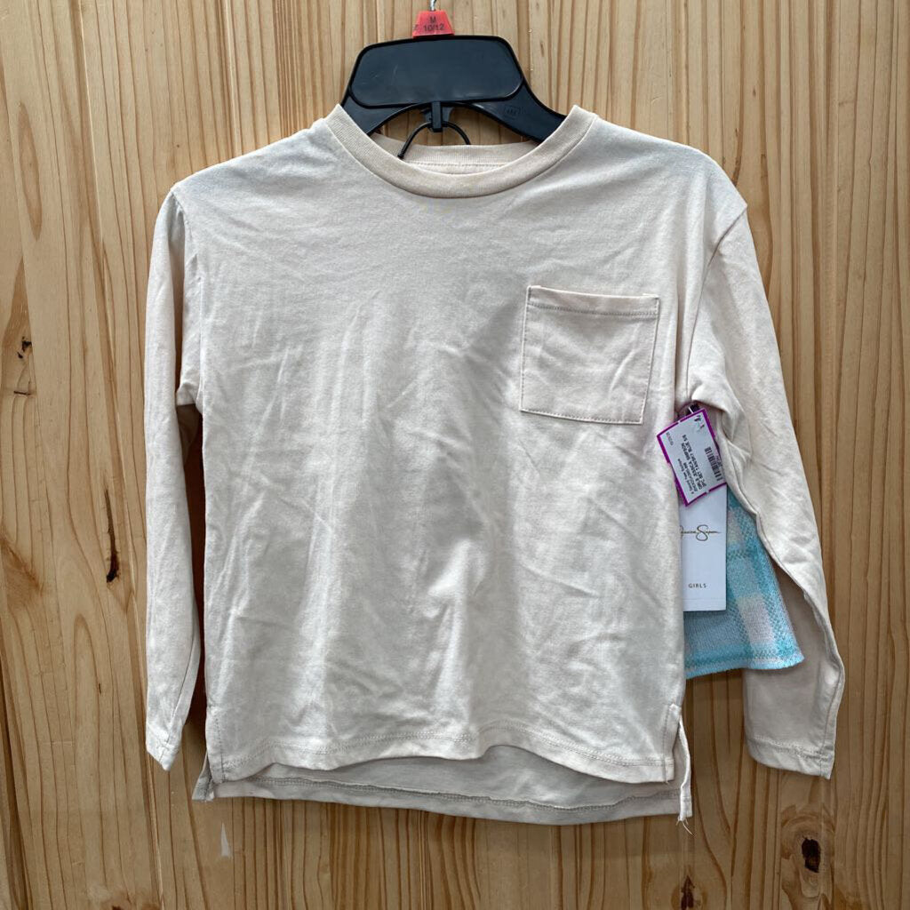 GIRLS JESSICA SIMPSON 2PC SET TAN/SKY BLUE 5/6