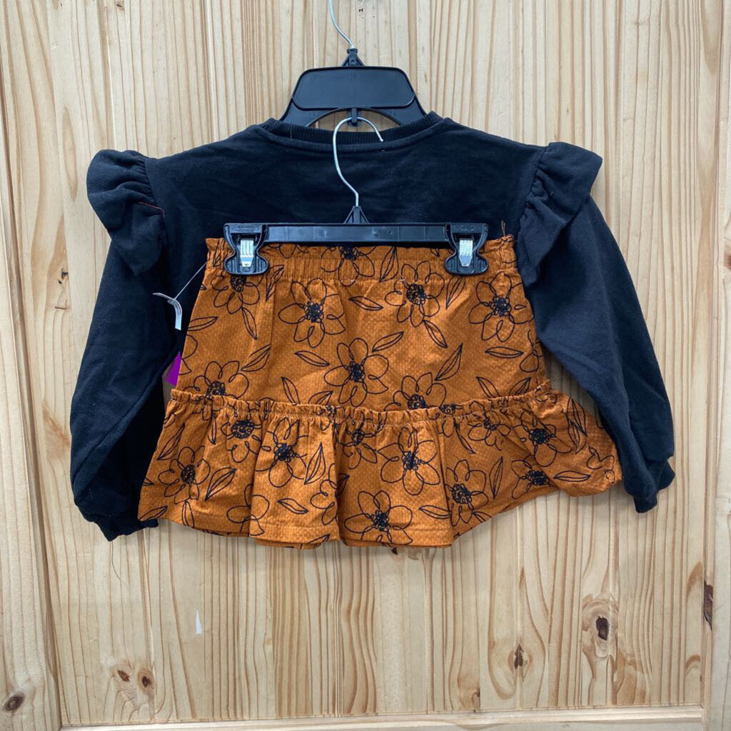 GIRLS JESSICA SIMPSON 2PC SET BURNT ORANGE/BLK 6X