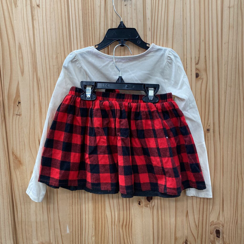 GIRLS MAX STUDIO 2PC SET RED/BLK/IVORY S 5/6