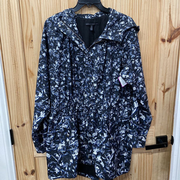 WOMENS WHITE HOUSE BLACK MARKET BLK FLORAL JACKET XL