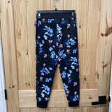 GIRLS ADIDAS BLK FLORAL JOGGERS S 7/8