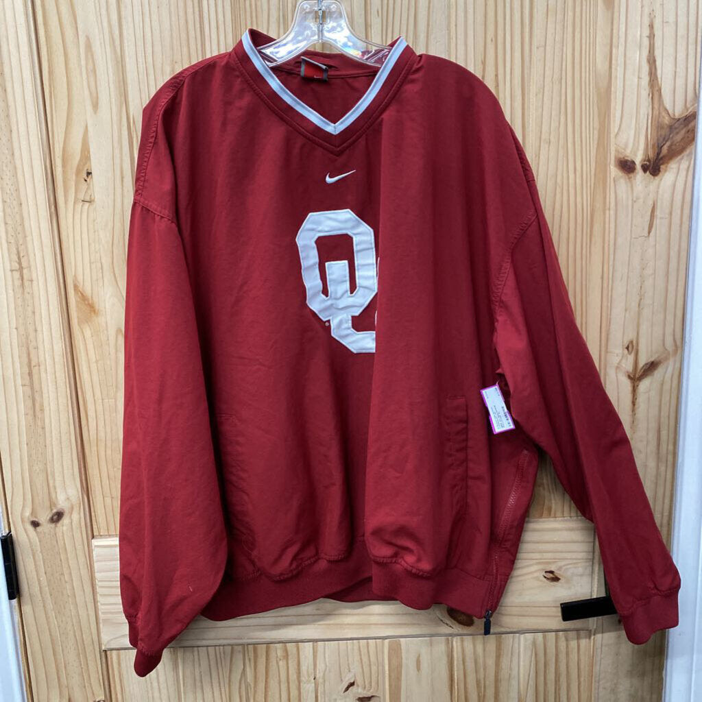NIKE OU RED/WHITE PULLOVER XL