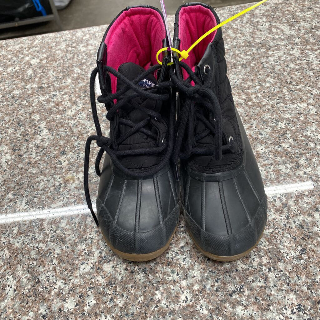 GIRLS SPERRYS BLACK BOOTS 2M
