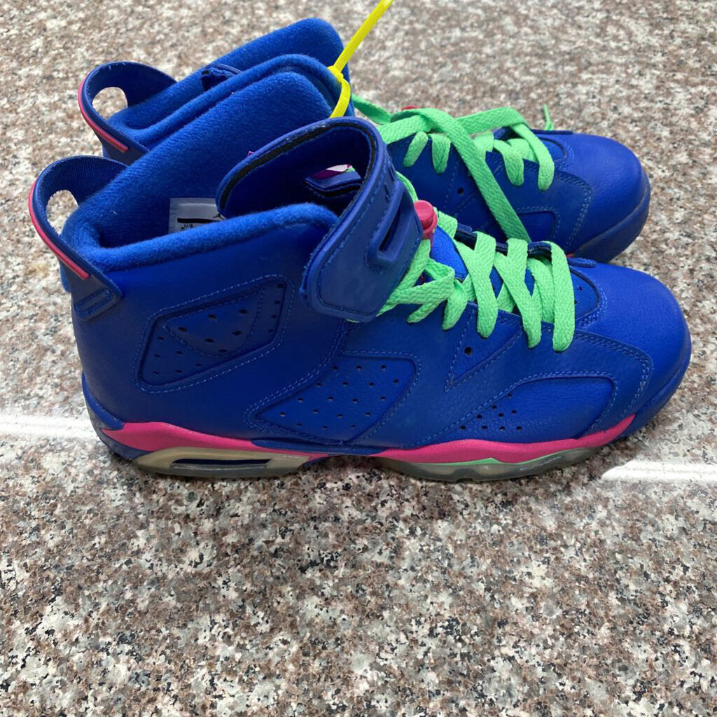 AIR JORDAN ROYAL BLUE/LIME GREEN/PINK 5.5Y