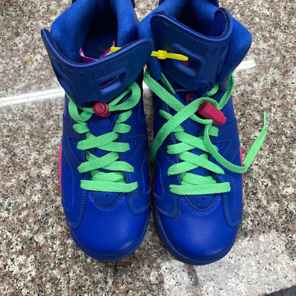 AIR JORDAN ROYAL BLUE/LIME GREEN/PINK 5.5Y