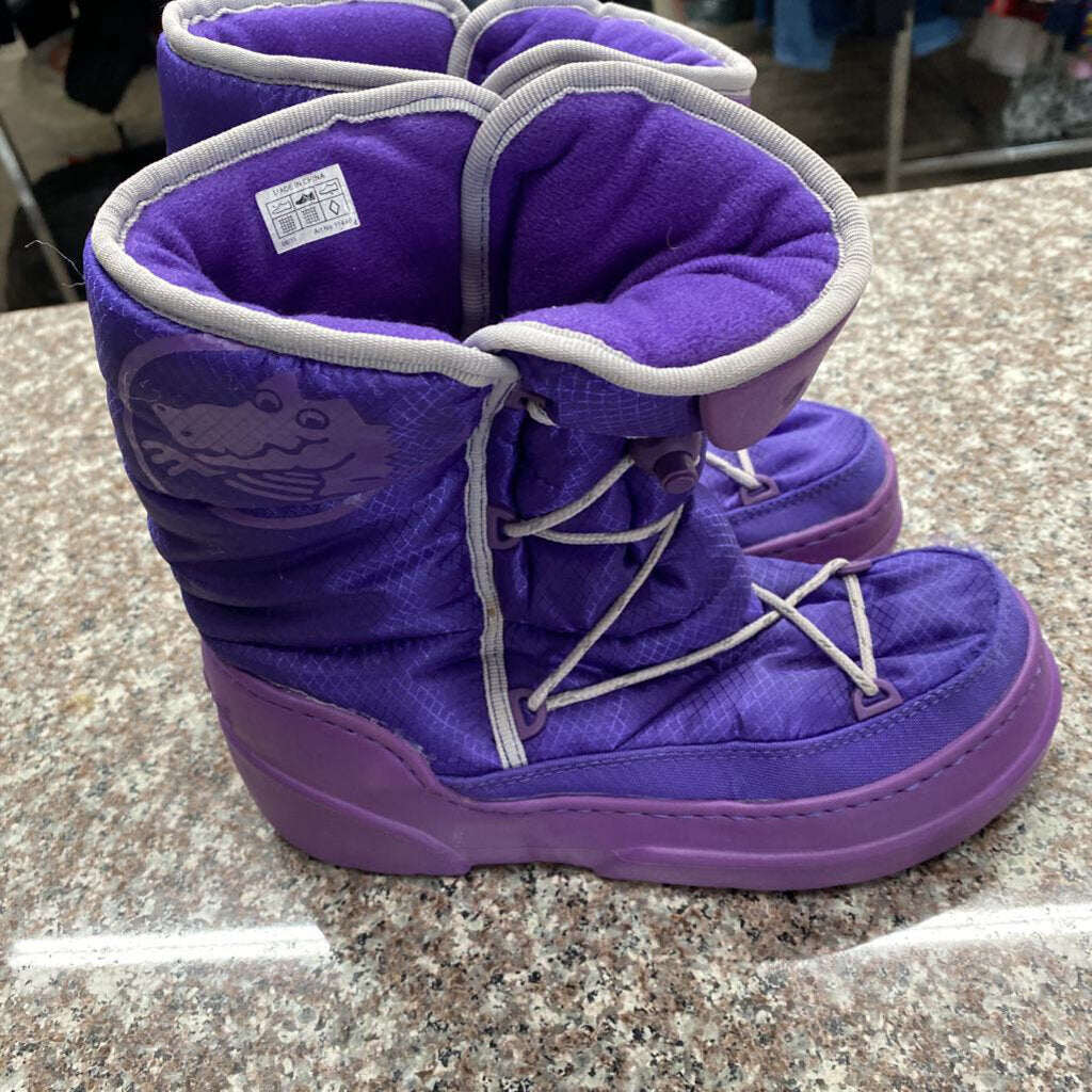 GIRLS CROCS PURPLE BOOTS 4