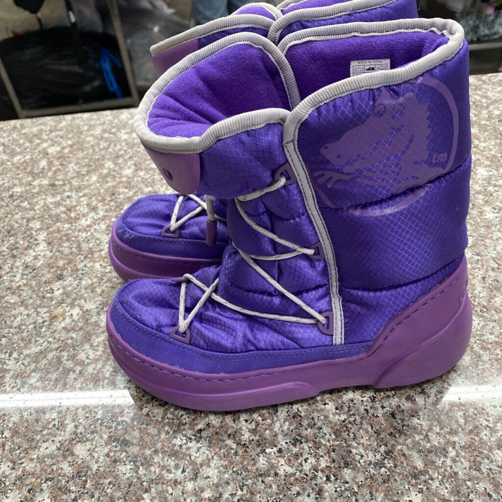 GIRLS CROCS PURPLE BOOTS 4